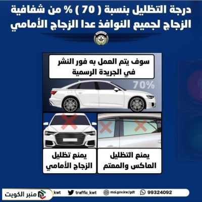 التظليل المسموح من المرور الكويتي