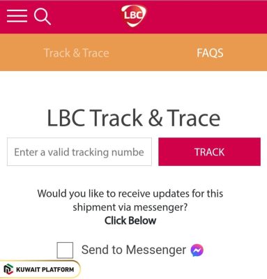 Steps to tracking LBC post by Tracking Number in Kuwait