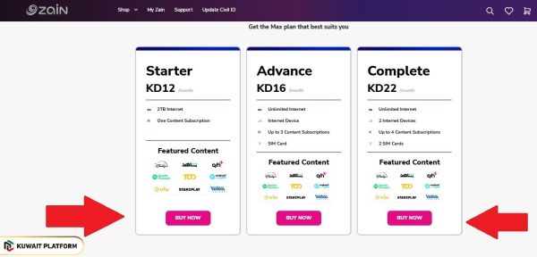 Steps to Subscribe Zain Kuwait Internet Packages Postpaid