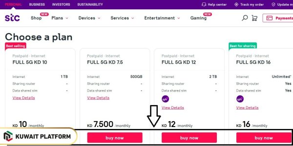Buy STC Kuwait Internet Packages Always ON