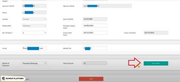 Health Insurance Kuwait Online Payment